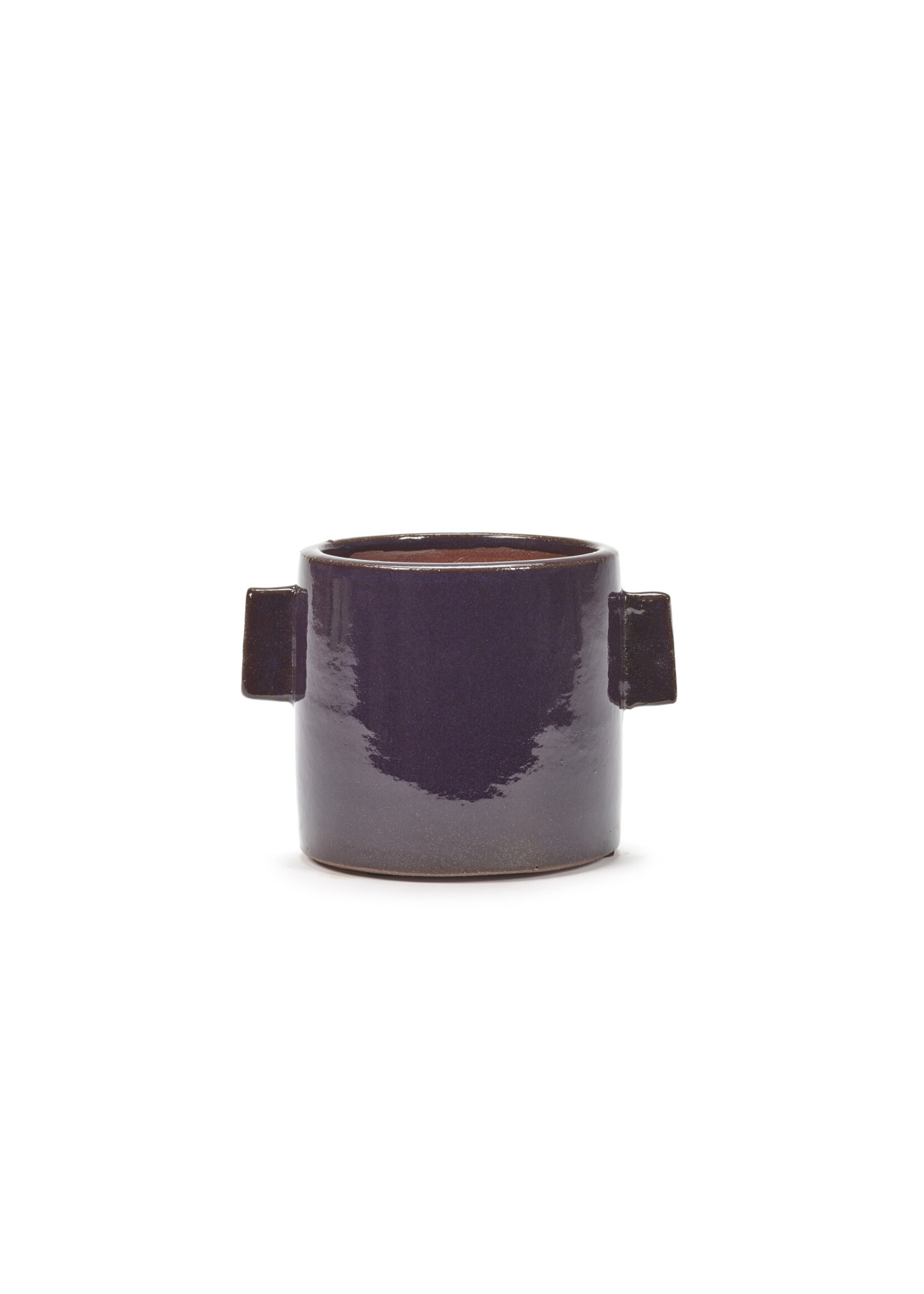 Pot with handles Ø12 h12 - aubergine