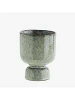 Stoneware flower pot Ø12.5 x 17.5 cm - Speckles Bronze-Blue
