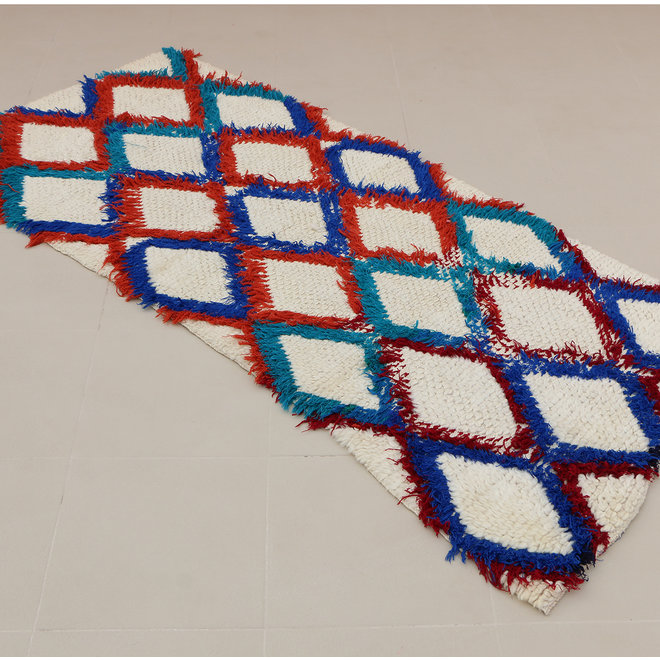 Berber rug 'Diamond Blue' 194 x 90 cm