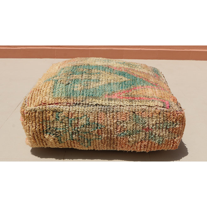 Moroccan pouf 'Pink Turquoise'