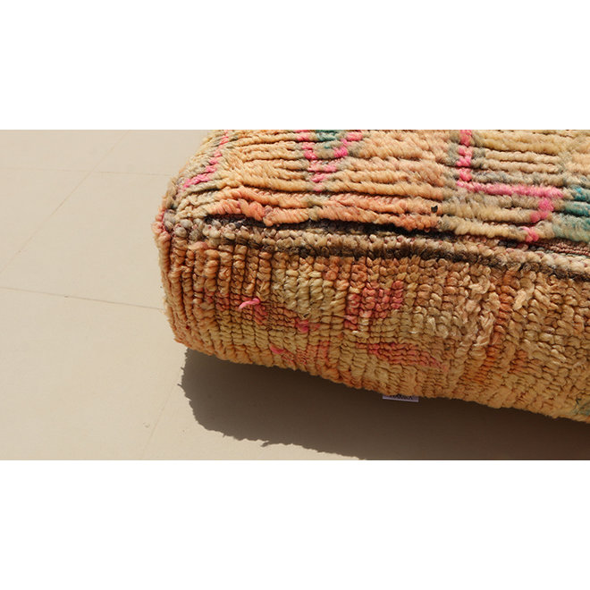 Moroccan pouf 'Pink Turquoise'