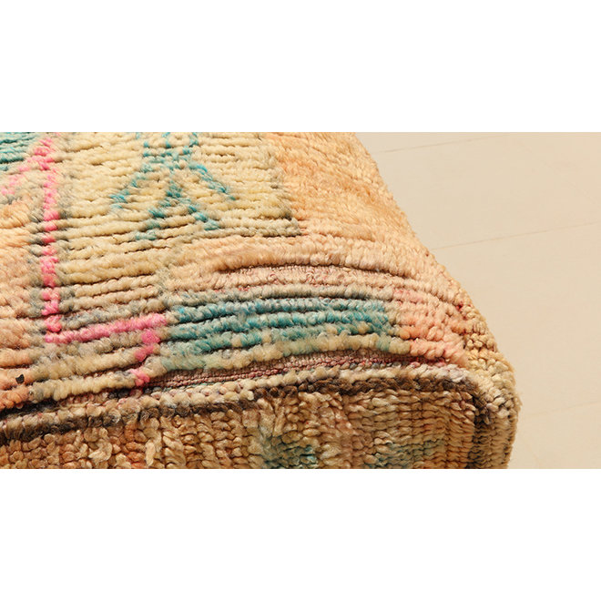 Moroccan pouf 'Pink Turquoise'