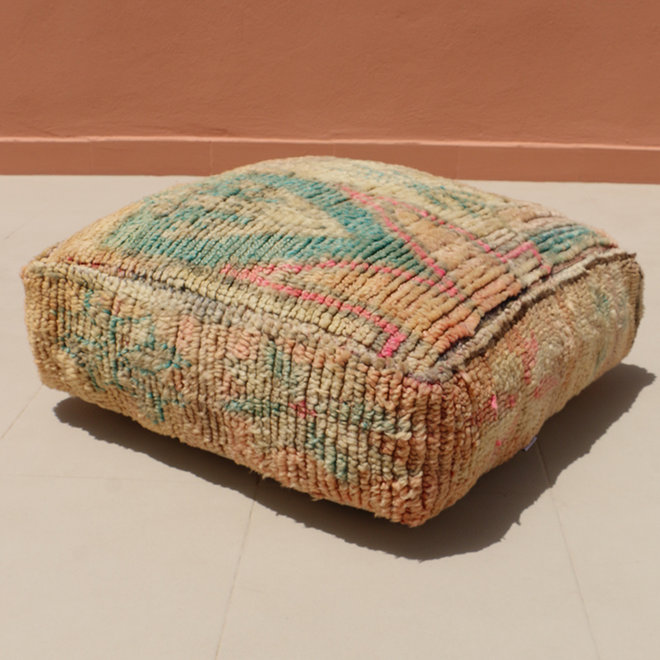 Moroccan pouf 'Pink Turquoise'