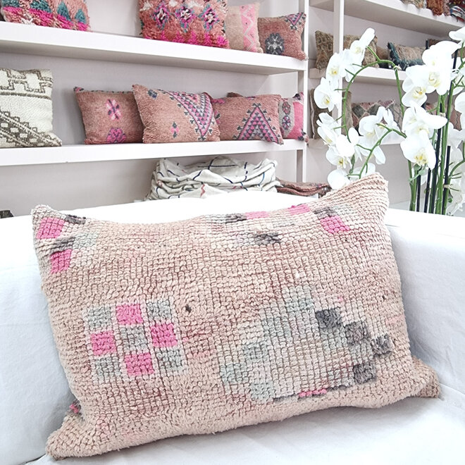 Moroccan pillow pastel pink