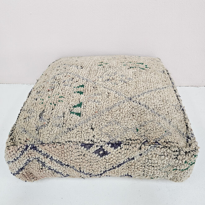 Moroccan Berber Pouf Sandy Green