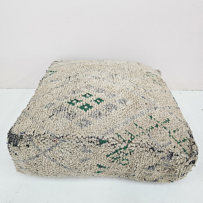 Moroccan pouf 'A touch of Green and Beige'