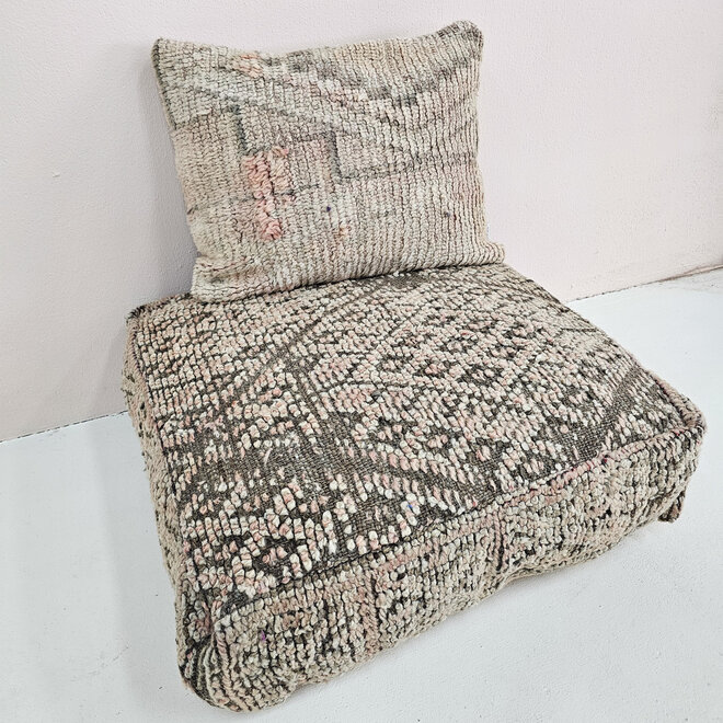 Vintage moroccan floor cushion dusty brown pink