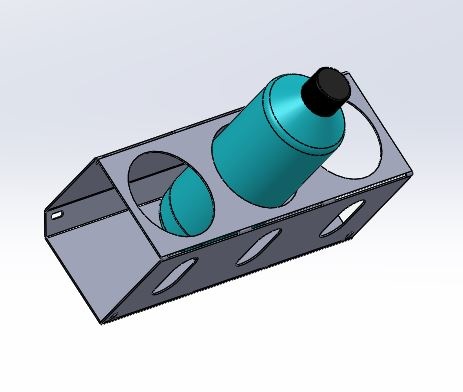 1,5mm GER323 Spuitbushouder 3 bussen/flessen 90 mm  muurmontage