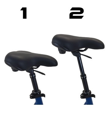 GO-ON 25.021: Loopfiets blauw luxe model (met mand, magneet en verstelbare zadelpen)