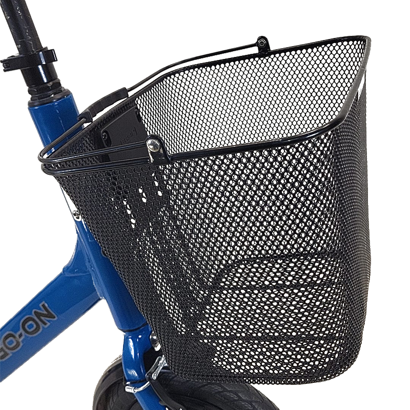 GO-ON 25.011: Loopfiets ZWART luxe model (met mand, magneet en verstelbare zadelpen)