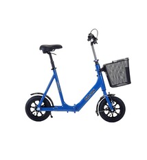 GO-ON 25.021: Loopfiets blauw luxe model (met mand, magneet en verstelbare zadelpen)