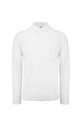 B&C POLOSHIRT heren lange mouw wit