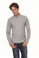 B&C POLOSHIRT heren lange mouw wit