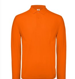 B&C POLOSHIRT heren lange mouw oranje