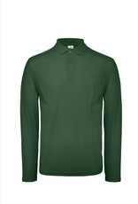 B&C POLOSHIRT heren lange mouw bosgroen