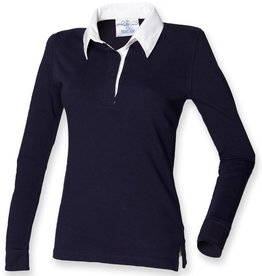 RUGBY / POLOSWEATER dames - navy / wit