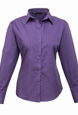 DAMESBLOUSE Poplin lange mouw - paars