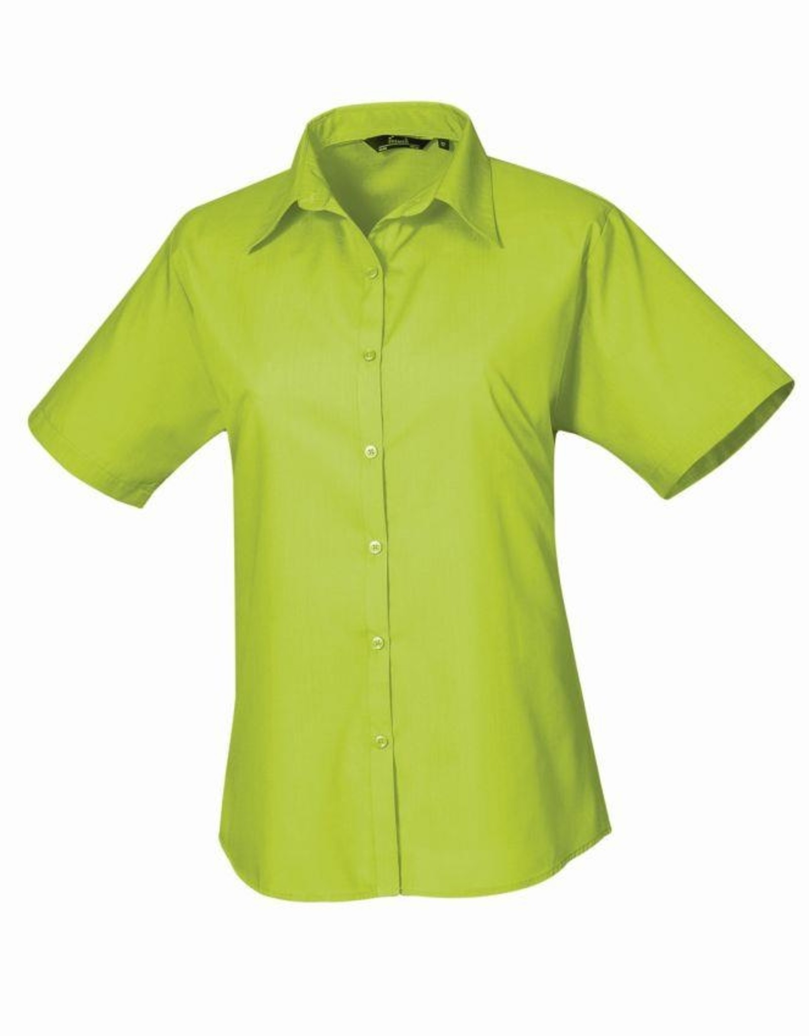 DAMESBLOUSE Poplin korte mouw - lime