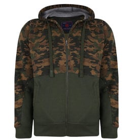 Kam Jeans SWEATVEST met capuchon 'Camouflage' - khaki