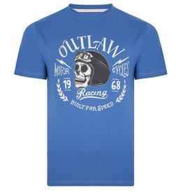 Kam Jeans T-SHIRT met print 'Outlaw' - blauw
