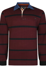 Kam Jeans SALE RUGBY / POLOSWEATER  gestreept - bordeaux 2XL