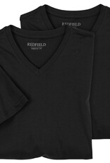 Redfield Redfield 2x T-SHIRTS met V-Hals en korte mouw zwart