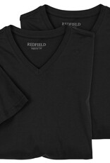 Redfield Redfield 2x T-SHIRTS met V-Hals zwart