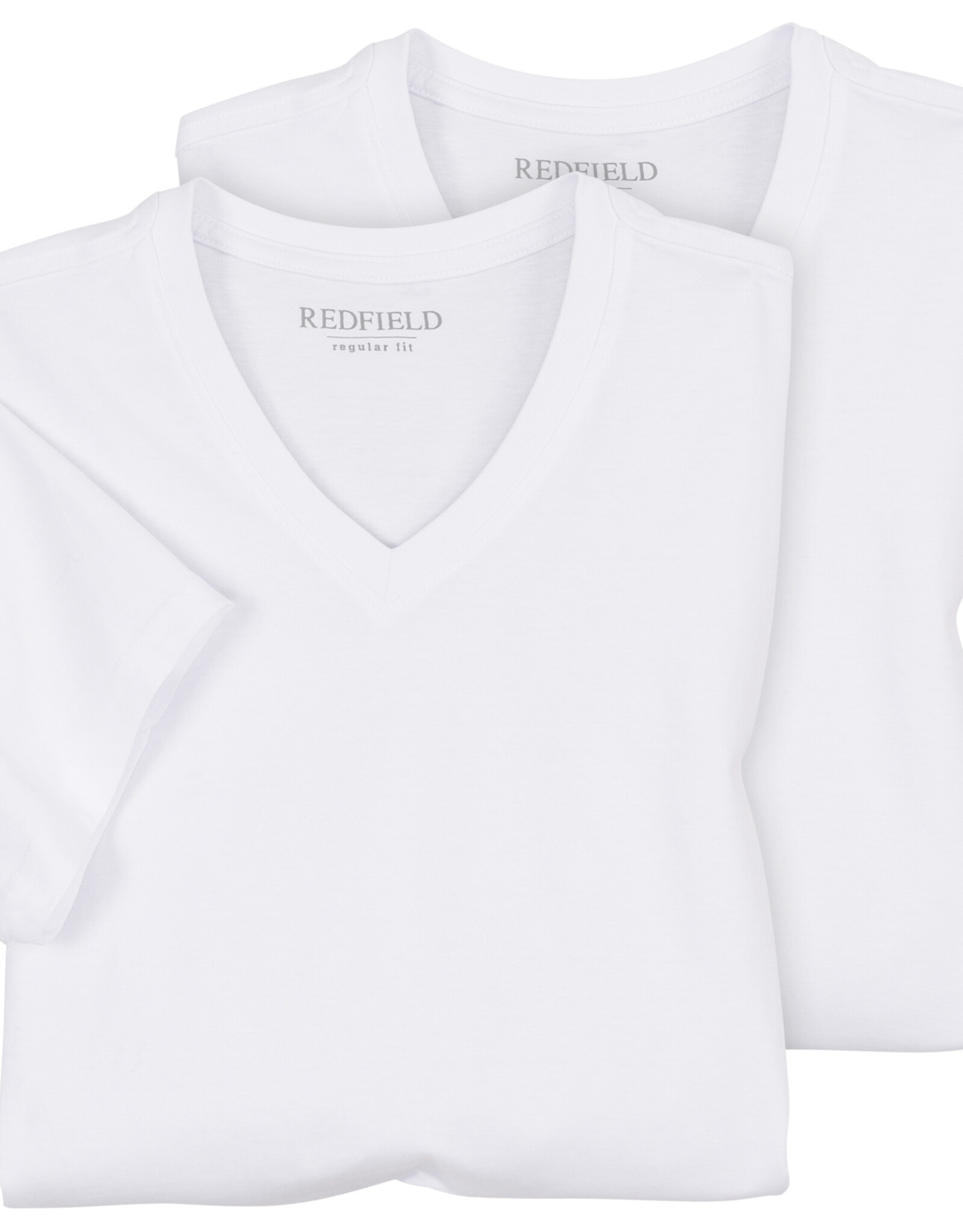 Redfield Redfield 2x T-SHIRTS met V-Hals en korte mouw  wit