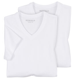 Redfield Redfield 2x T-SHIRTS met V-Hals en korte mouw wit