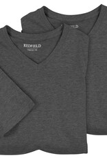 Redfield Redfield 2x T-SHIRTS met V-Hals en korte mouw antraciet