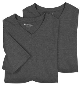Redfield Redfield 2x T-SHIRTS met V-Hals en korte mouw antraciet