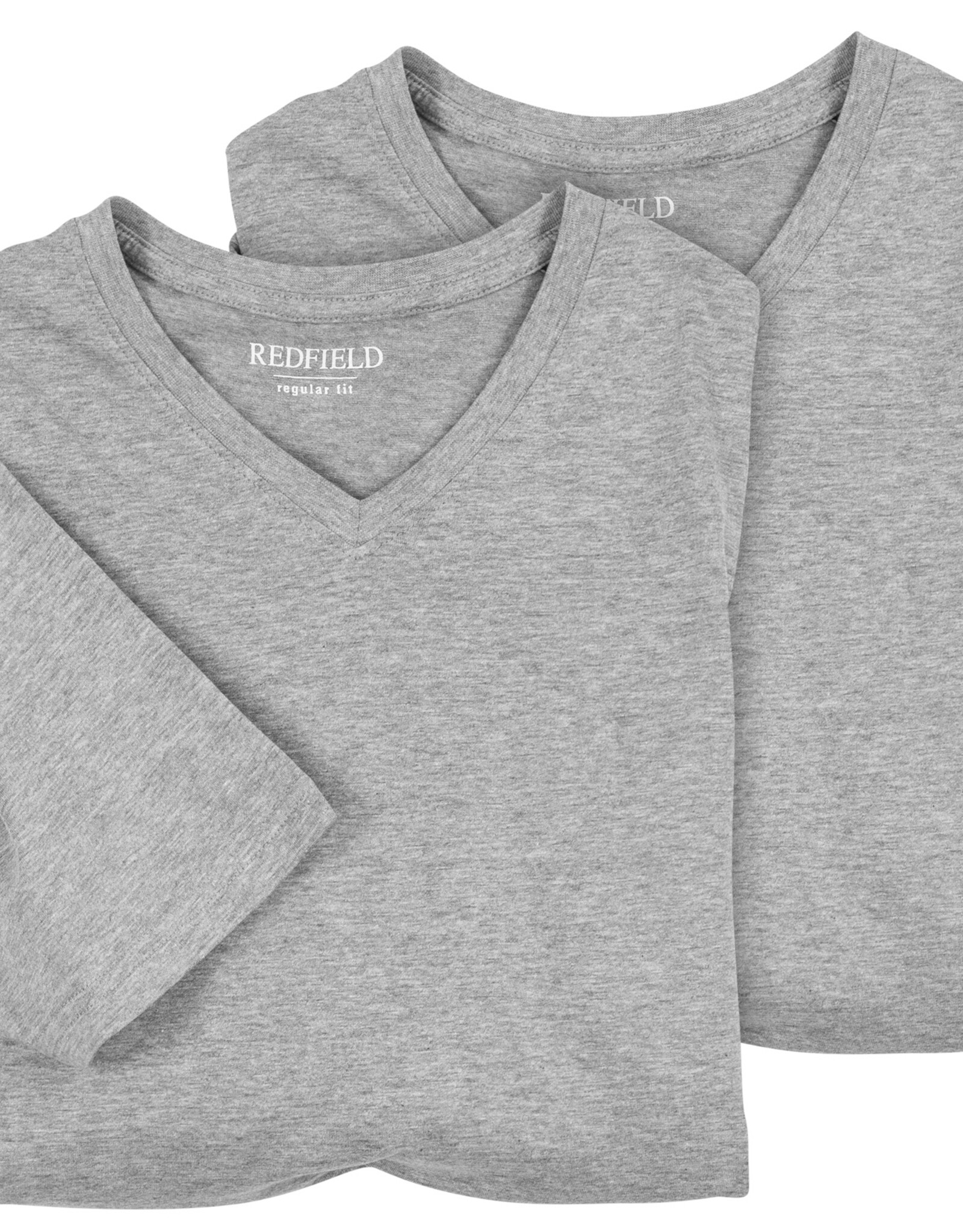 Redfield Redfield 2x T-SHIRTS met V-Hals grijs