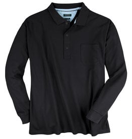 Redfield Redfield POLOSHIRT Pique lange mouw zwart