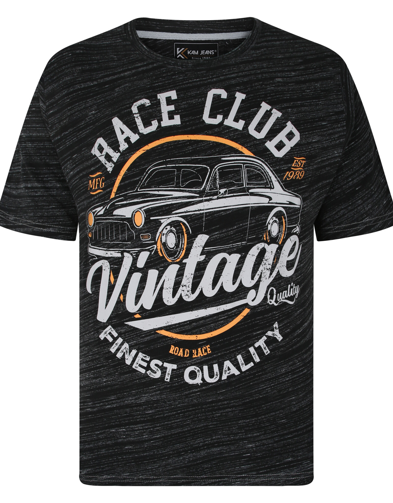 Kam Jeans T-SHIRT met print 'Race Club' – zwart