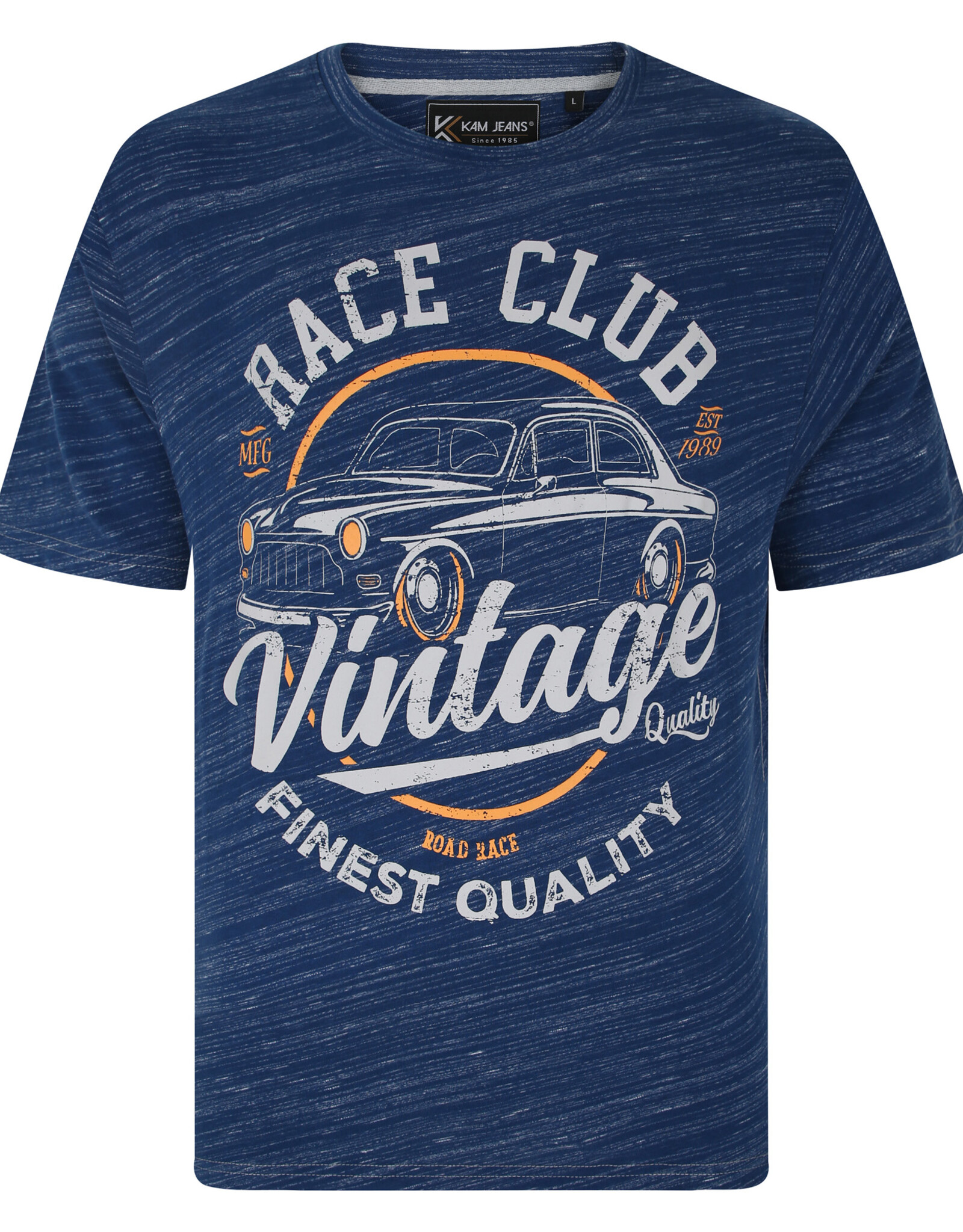 Kam Jeans T-SHIRT met print 'Race Club' – blauw