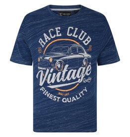 Kam Jeans T-SHIRT met print 'Race Club' – blauw