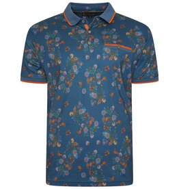 Kam Jeans POLOSHIRT Floral – blauw