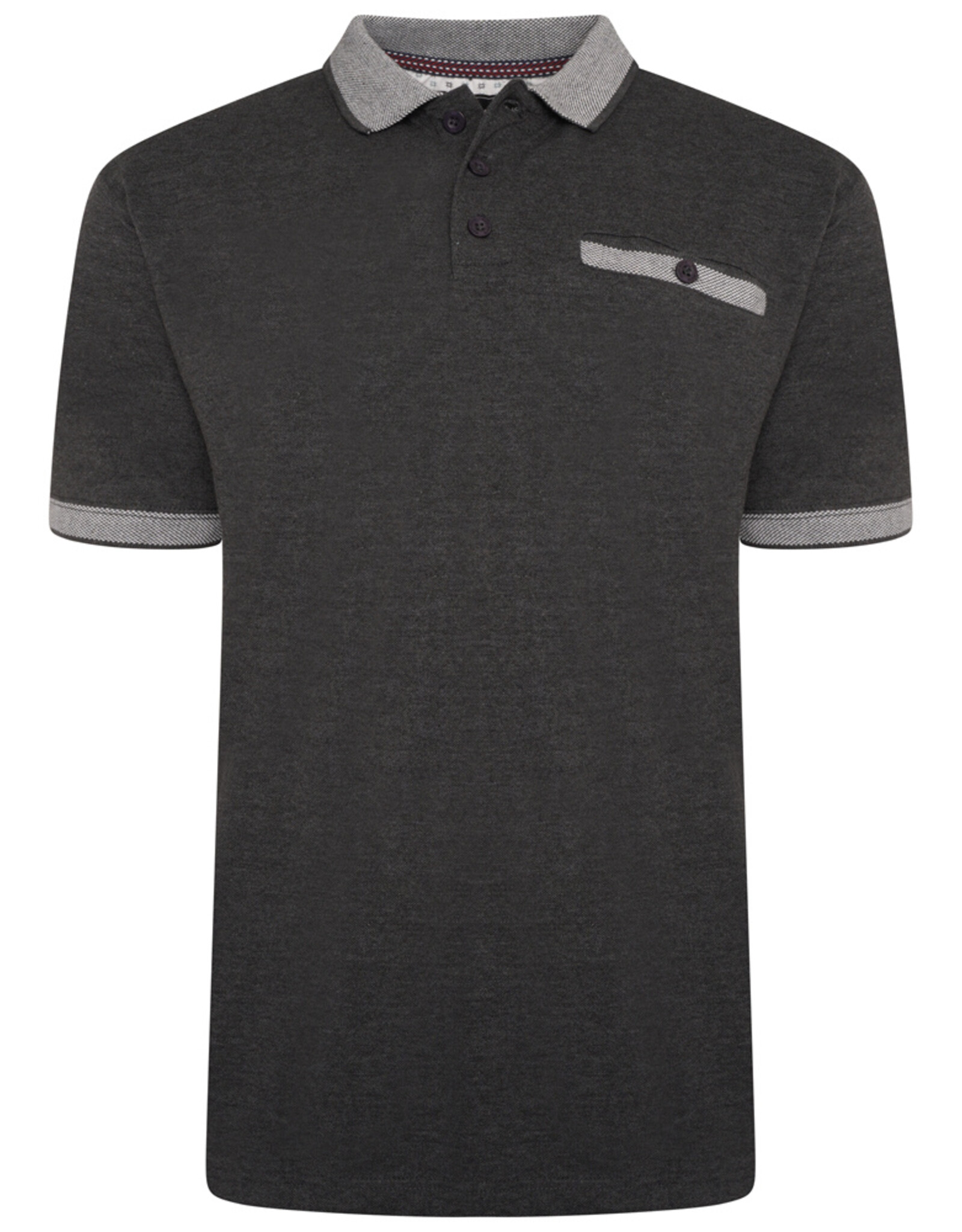 Kam Jeans POLOSHIRT Jacquard – Charcoal