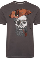 Kam Jeans T-SHIRT met print 'REAL PIRATE’ – slate