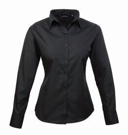 DAMESBLOUSE SALE M Poplin lange mouw - zwart