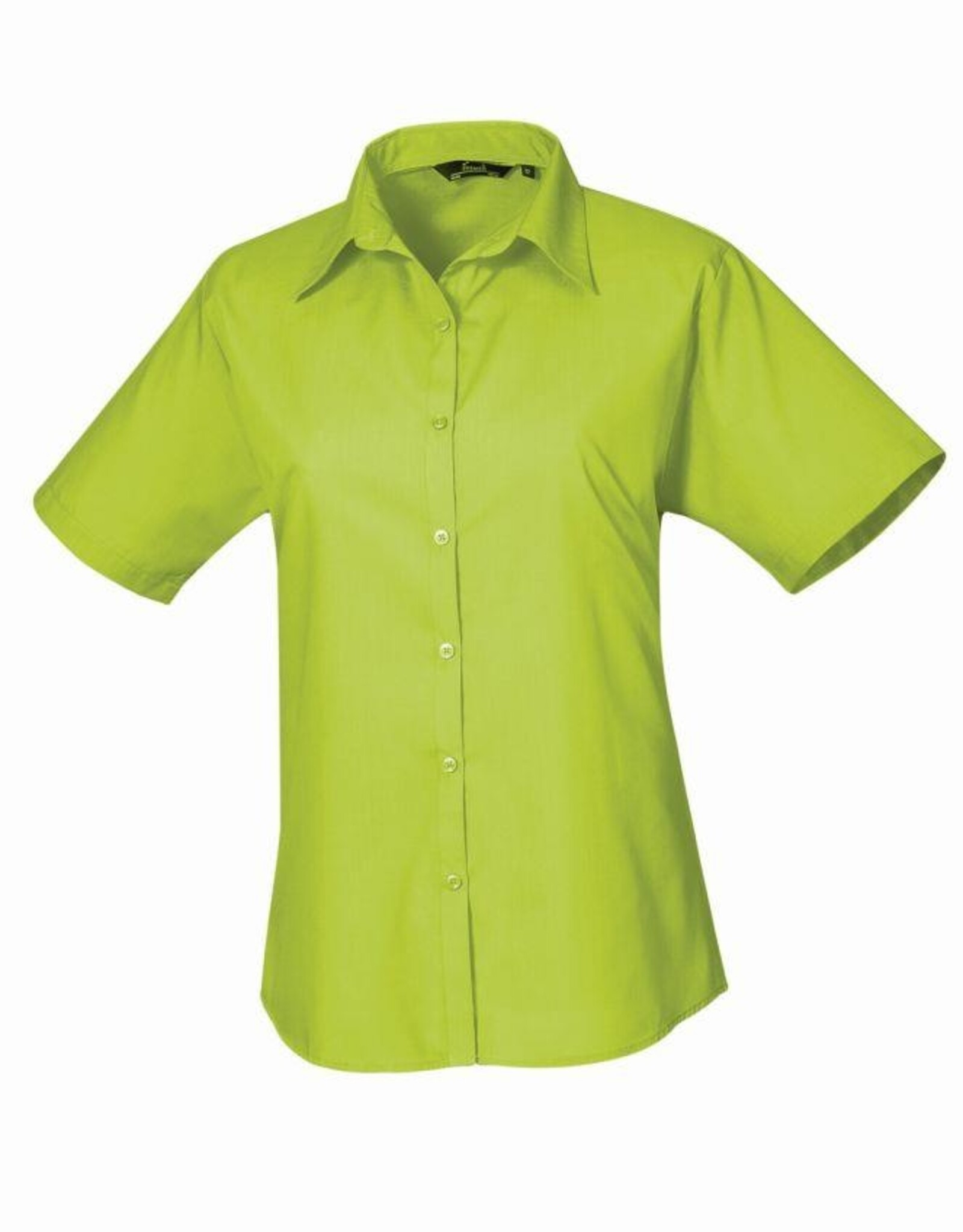 DAMESBLOUSE SALE XL Poplin kort mouw - lime