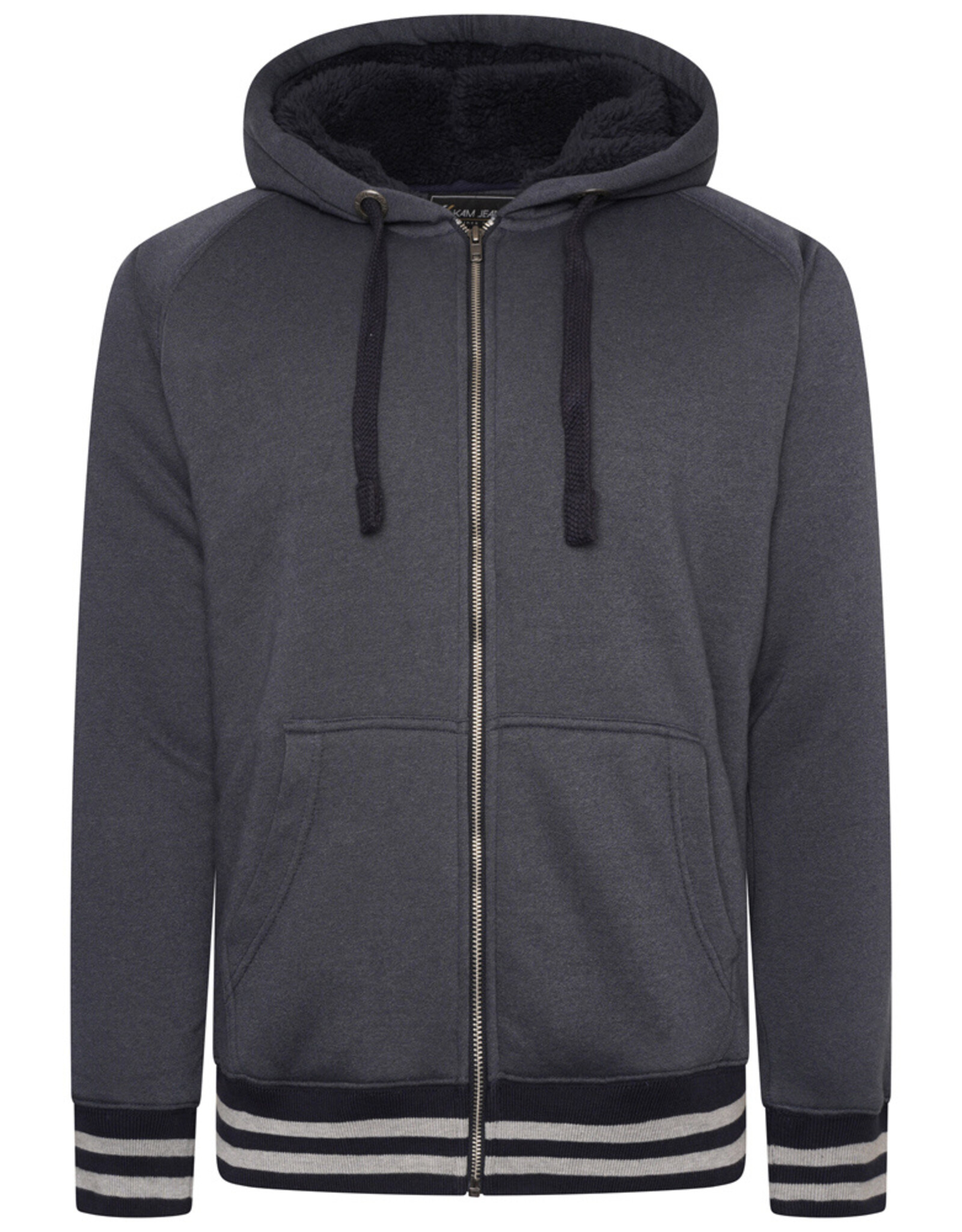 Kam Jeans Hoodie Sherpa ZIP Thru – blauw