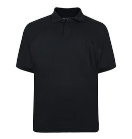 Kam Jeans SALE  2XL & 4XL BASIC POLOSHIRT met borstzak zwart