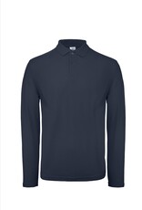 B&C SALE L POLOSHIRT heren lange mouw navy