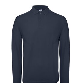 B&C SALE L POLOSHIRT heren lange mouw navy