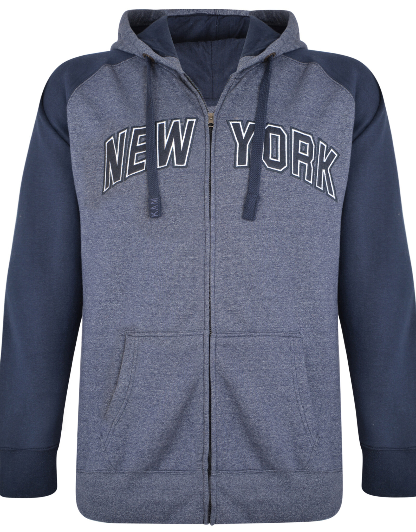 Kam Jeans SALE  4XL SWEATVEST met borduring 'New York' denim