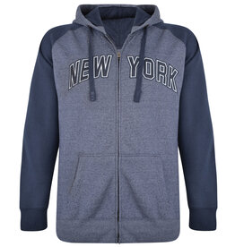 Kam Jeans SALE 4XL SWEATVEST met borduring 'New York' denim