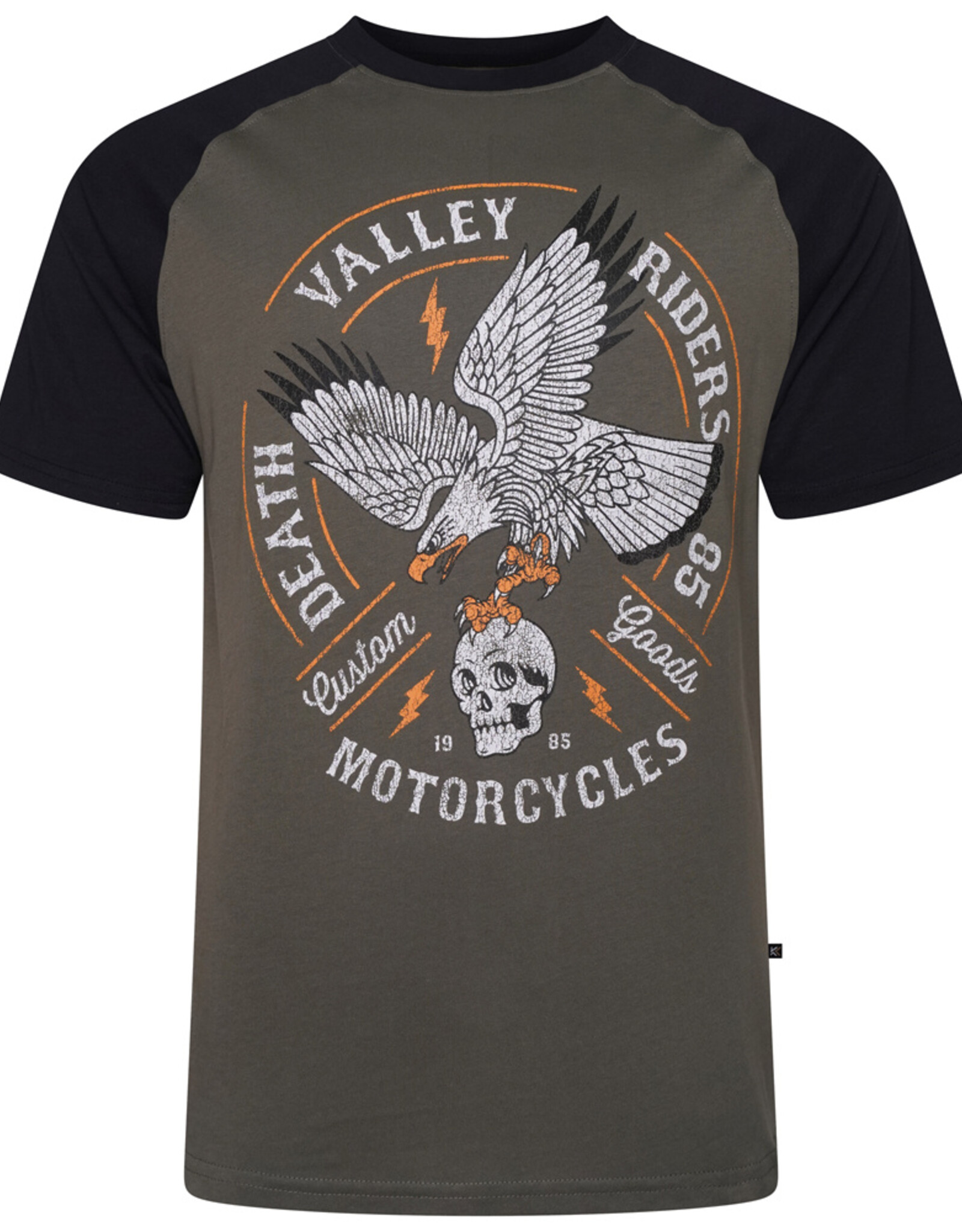 Kam Jeans T-SHIRT met print 'Valley Riders’ – olive