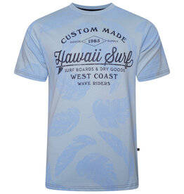 Kam Jeans T-SHIRT met print 'Hawai Surf Leaf’ – blauw