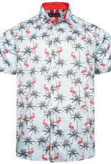 Kam Jeans OVERHEMD Flamingo Canal blauw korte mouw